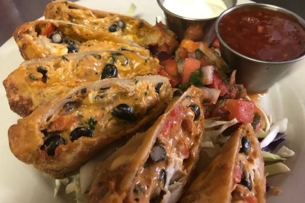 Egg Rolls filled with chicken corn cheese black beans